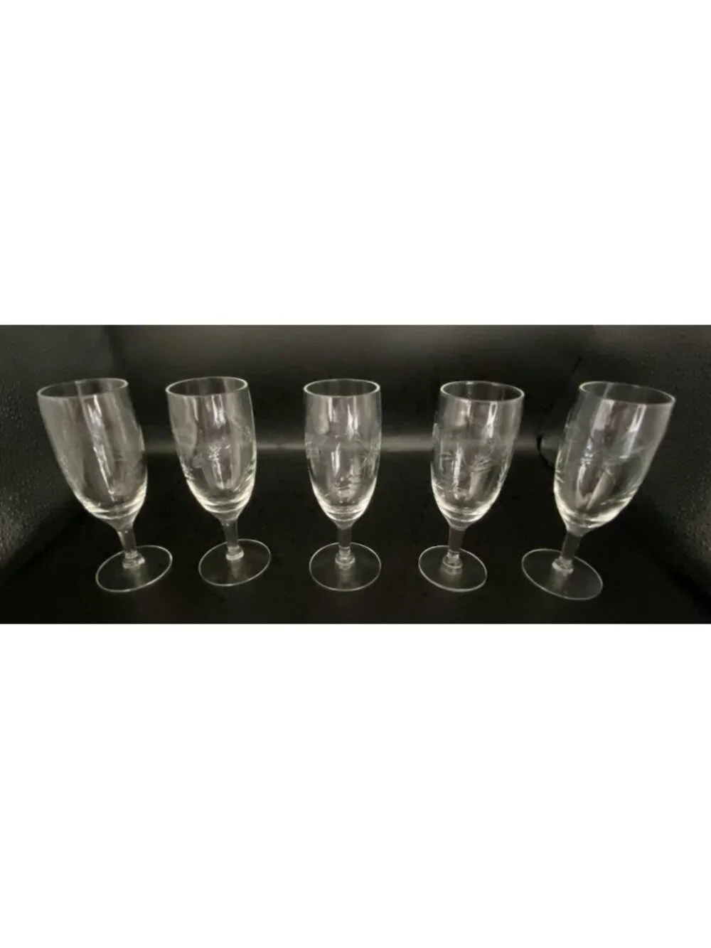Vintage Wheat Whiskey Sour Juice Glasses Set Of 5 MCM Blown Glass Barware